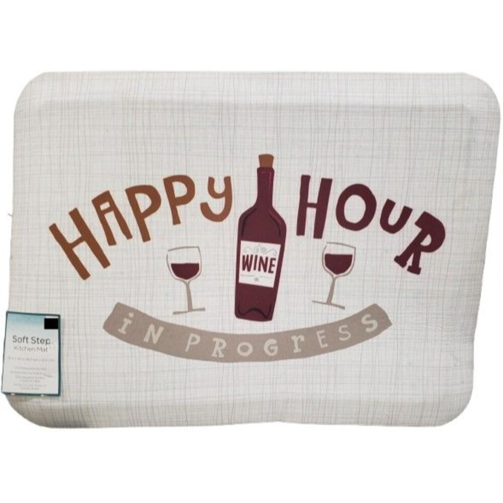Anti-Fatigue Kitchen Floor Mat(18"x24")(Not PVC) WINE,HAPPY HOUR IN PROGRESS,APM